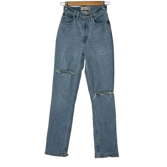 Abercrombie & Fitch Denim - Abercrombie Fitch 90s Straight‎ Ultra High Rise Jeans Womens Size 24 Blue Curve